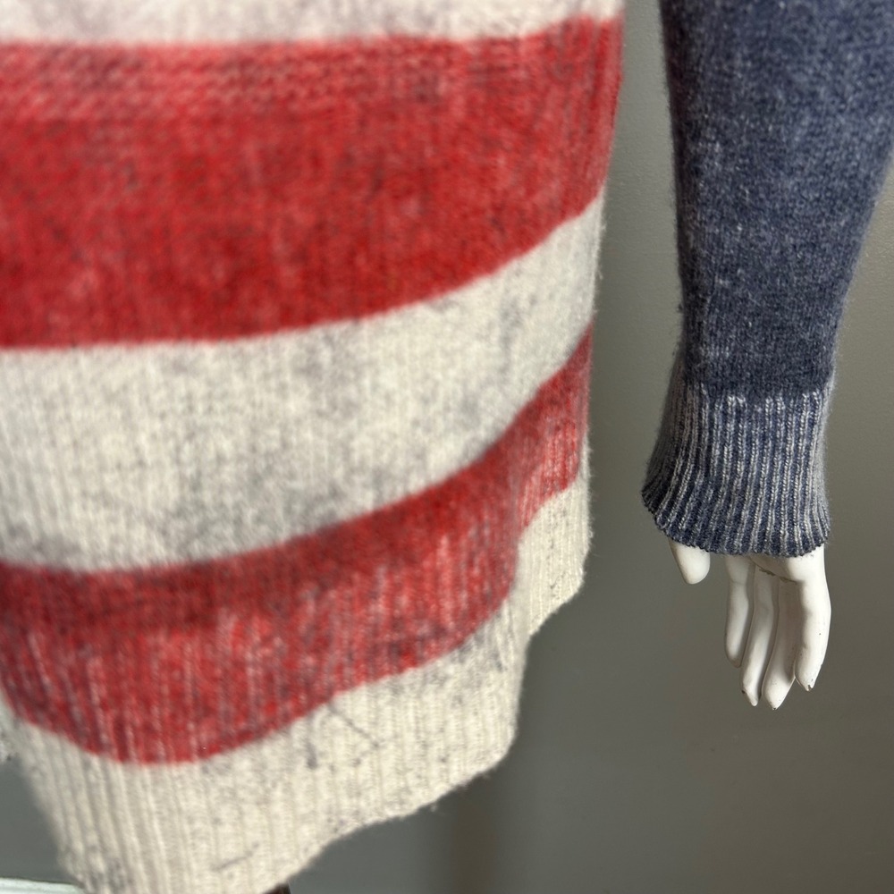 Skull Cashmere Sweater Small American Flag Cashmere Americana Western Coastal - Picture 8 of 12
